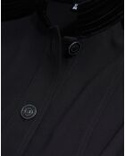 Robe courte en crêpe avec détails en velours noire