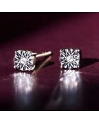 Boucle d'Oreilles Puce Grande Illusion Diamant 0.01 ct or jaune