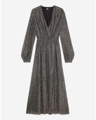 Robe longue argentée