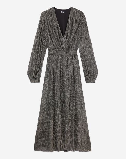 Robe longue argentée