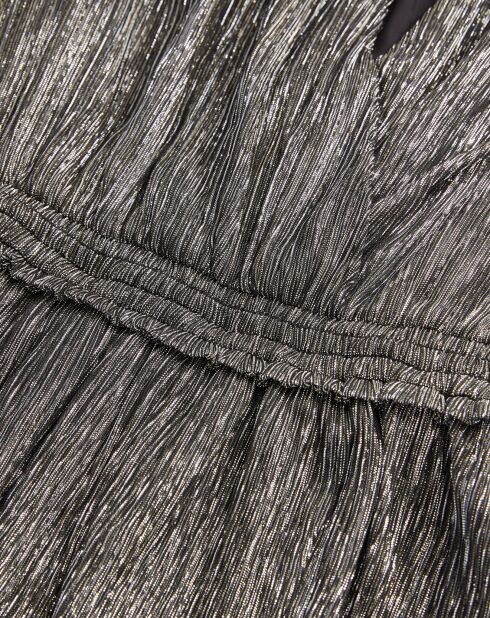 Robe longue argentée