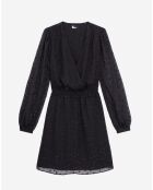 Robe courte à pois en lurex noire