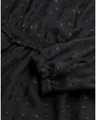 Robe courte à pois en lurex noire