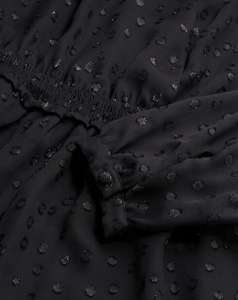 Robe courte à pois en lurex noire