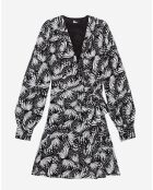 Robe portefeuille courte imprimé noire