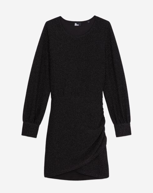 Robe courte effet pailleté noire