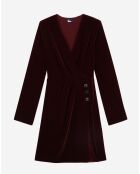 Robe courte en Velours bordeaux