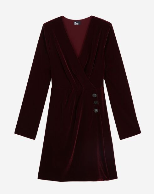 Robe courte en Velours bordeaux