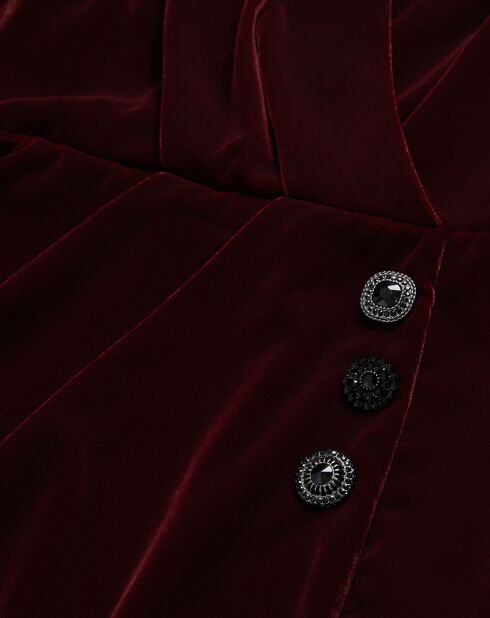 Robe courte en Velours bordeaux