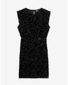 Robe courte en velours dévoré noire