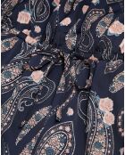 Robe courte imprimée à volants noire