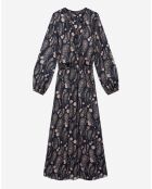 Robe longue imprimée noire