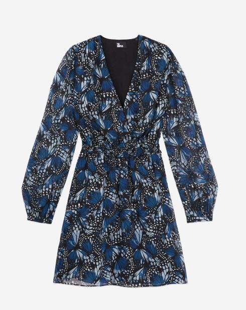 Robe courte imprimée bleue