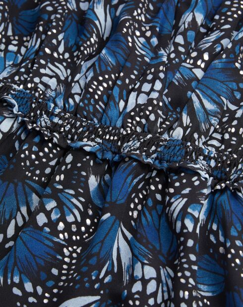 Robe courte imprimée bleue