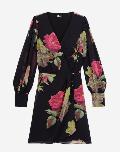 Robe courte imprimée noire