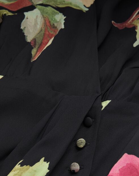 Robe courte imprimée noire