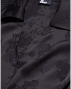Robe mi-longue à fleurs noire