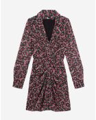Robe imprimée courte avec fronces multicolore