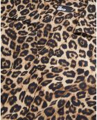 Robe mi-longue 100% Soie imprimée léopard