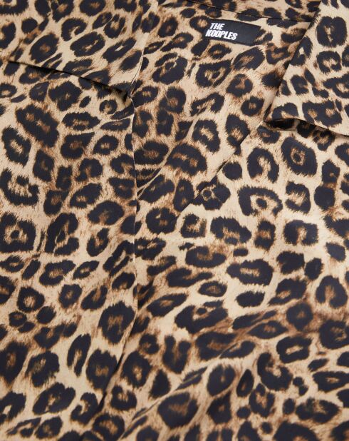 Robe mi-longue 100% Soie imprimée léopard