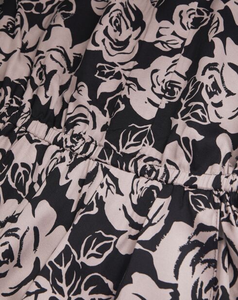 Robe mi-longue imprimée noire