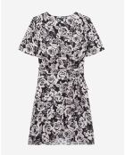 Robe portefeuille courte imprimé noire
