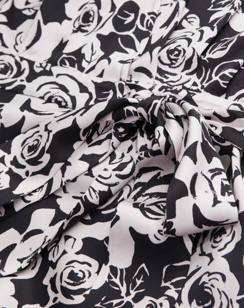 Robe portefeuille courte imprimé noire