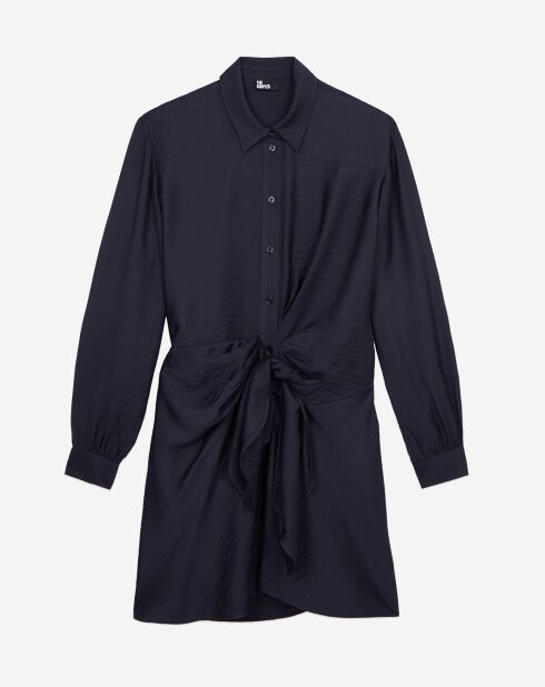 Robe courte avec drapé bleu marine