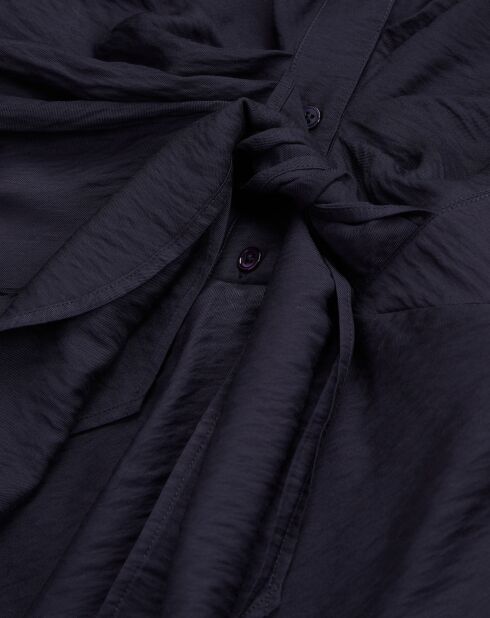 Robe courte avec drapé bleu marine