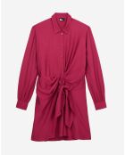 Robe courte avec drapé rose