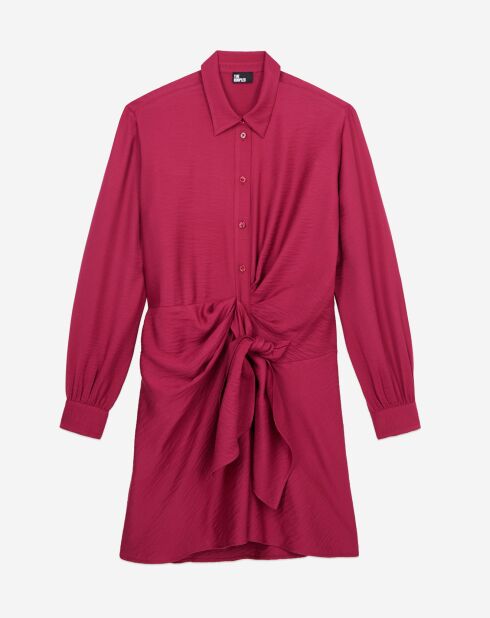 Robe courte avec drapé rose