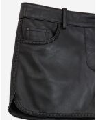 Short en Cuir à clous noir