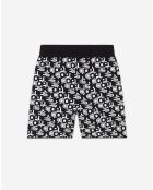 Short cycliste en maille à logo noir
