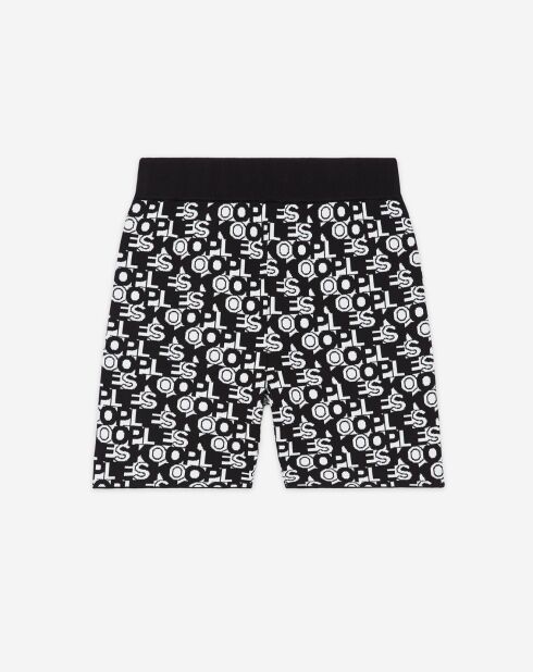 Short cycliste en maille à logo noir