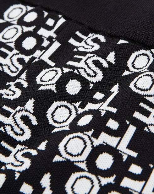 Short cycliste en maille à logo noir