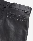 Short en Cuir avec clous noir
