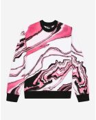 Sweat imprimé blanc/rose