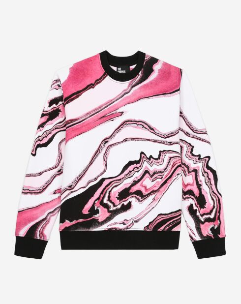 Sweat imprimé blanc/rose
