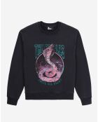 Sweat avec sérigraphie Cobra noir