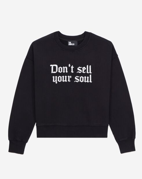 Sweat avec sérigraphie Don't sell your soul noir
