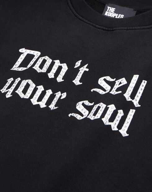 Sweat avec sérigraphie Don't sell your soul noir