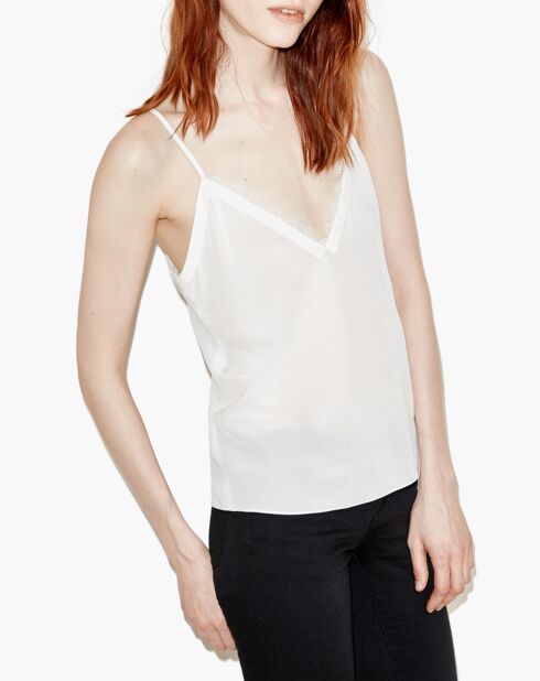 Camisole aus 100% ecrufarbener Seide