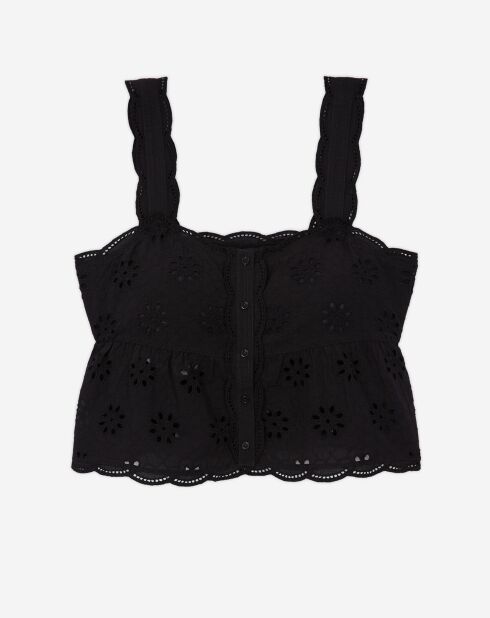 Top court en Broderie Anglaise noir