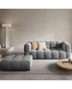 Canapé Velours Sky 3 Places gris clair - 214x102x75 cm