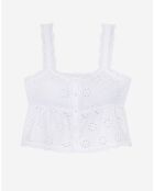 Top court en Broderie Anglaise blanc