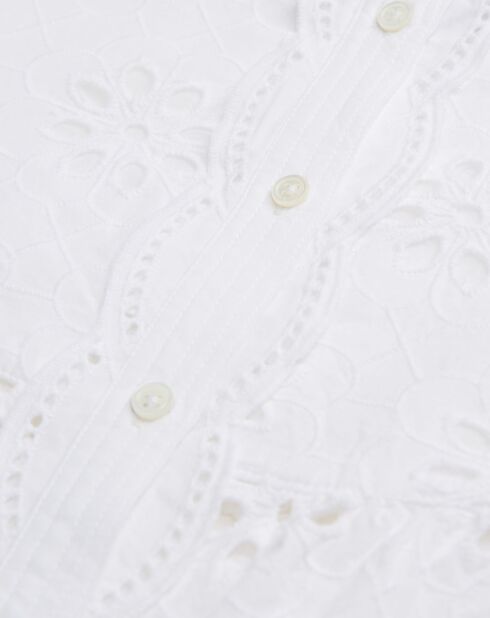 Top court en Broderie Anglaise blanc