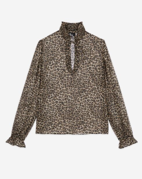 Chemisier semi transparent léopard