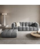 Canapé Modulaire Velours Sky 4 Places gris clair - 244x102x75 cm