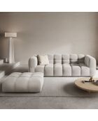 Canapé Modulaire Velours Sky 4 Places ivoire - 244x102x75 cm