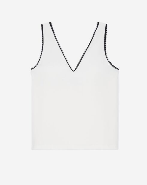 Top décolleté écru
